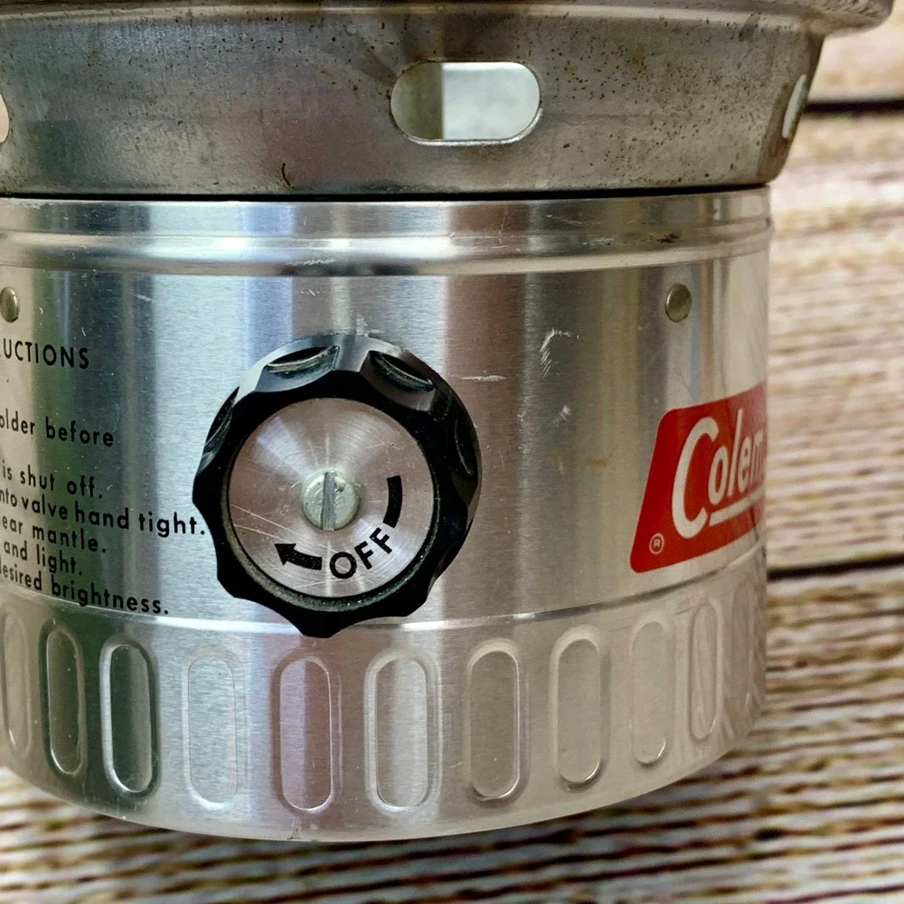 Vintage Coleman Propane Lantern‎ Camping Lantern Green Top Pyrex Glass USA Made